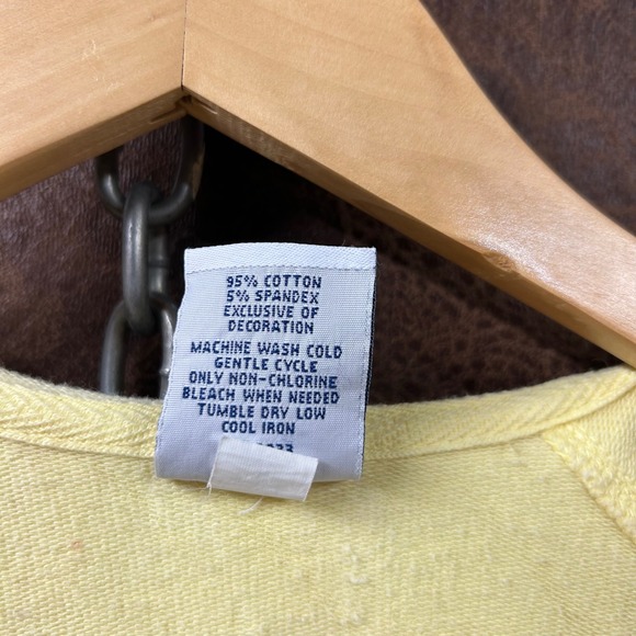 Gap Pale Butter Yellow Hoodie Button Sleeve Full Zip Sweatshirt Women's XL - Picture 6 of 6